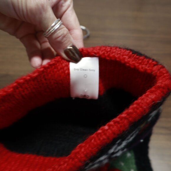 Handmade Wool Christmas Stocking Fair Colorful Isle Present Snowflake Santa - Picture 12 of 15